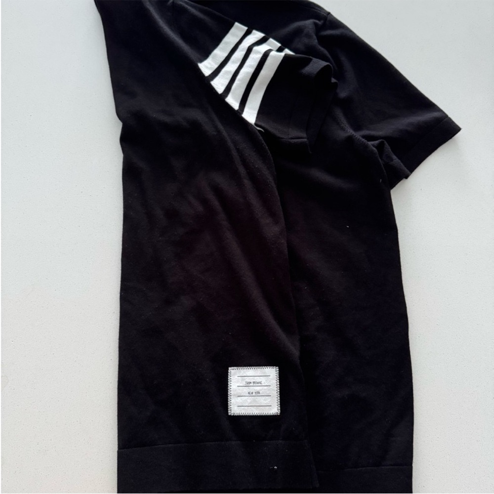Thom Browne Black and White Polo Shirt - Picture 3 of 7